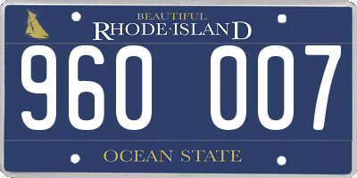 RI license plate 960007
