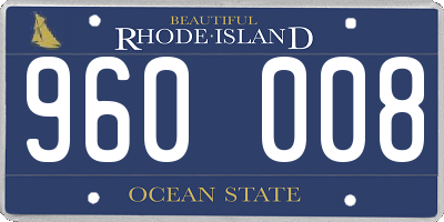 RI license plate 960008