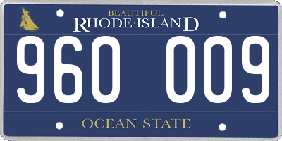 RI license plate 960009
