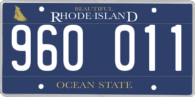 RI license plate 960011
