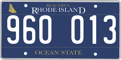RI license plate 960013