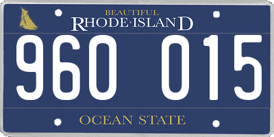 RI license plate 960015
