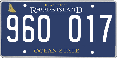 RI license plate 960017