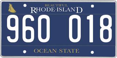 RI license plate 960018