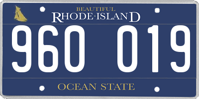 RI license plate 960019