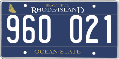 RI license plate 960021