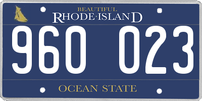 RI license plate 960023