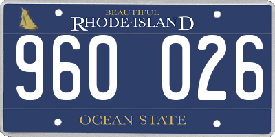 RI license plate 960026