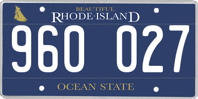 RI license plate 960027