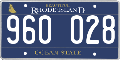 RI license plate 960028