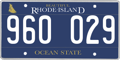 RI license plate 960029