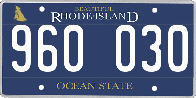 RI license plate 960030