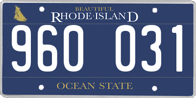 RI license plate 960031