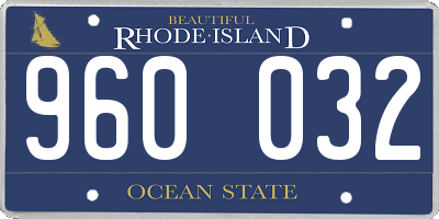 RI license plate 960032