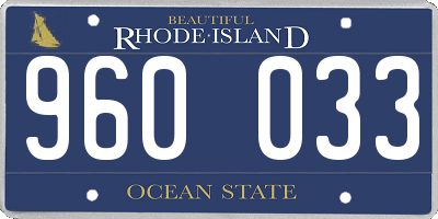 RI license plate 960033