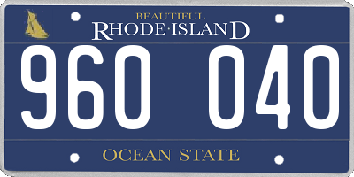RI license plate 960040