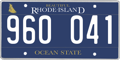 RI license plate 960041