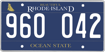 RI license plate 960042