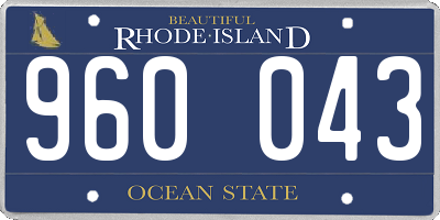 RI license plate 960043