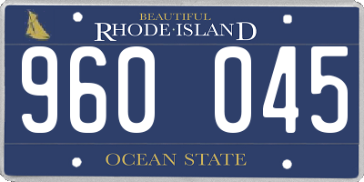 RI license plate 960045