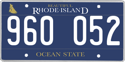 RI license plate 960052