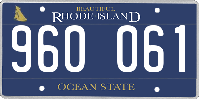 RI license plate 960061