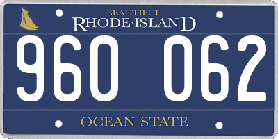 RI license plate 960062