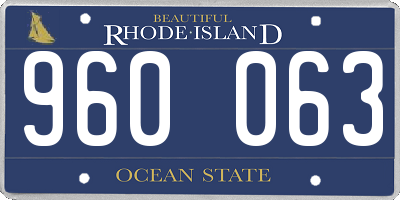 RI license plate 960063
