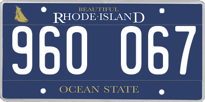 RI license plate 960067