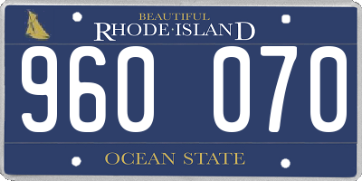 RI license plate 960070