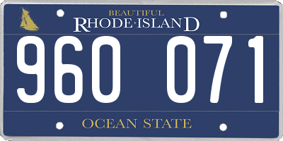 RI license plate 960071
