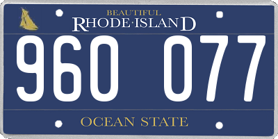 RI license plate 960077
