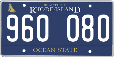 RI license plate 960080