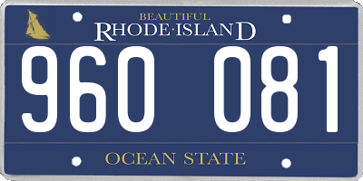 RI license plate 960081