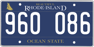 RI license plate 960086