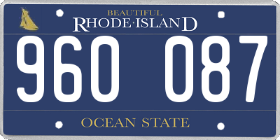 RI license plate 960087