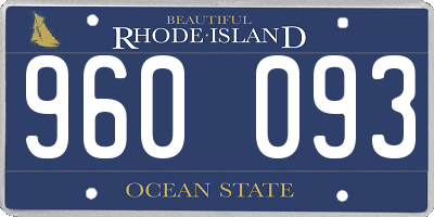 RI license plate 960093