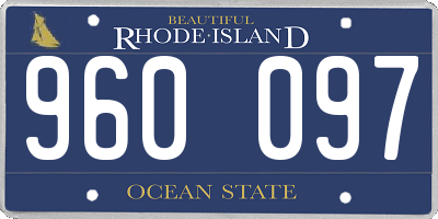 RI license plate 960097