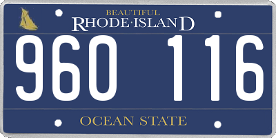 RI license plate 960116