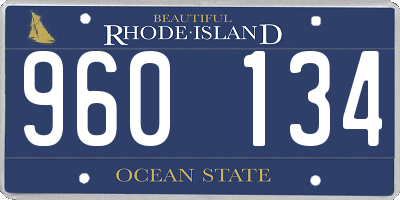 RI license plate 960134