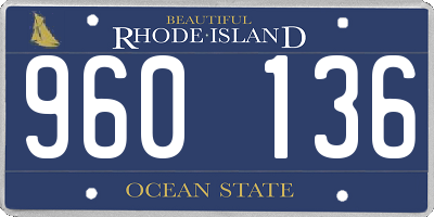 RI license plate 960136