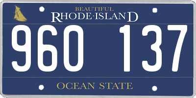 RI license plate 960137