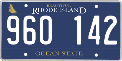 RI license plate 960142