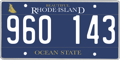 RI license plate 960143
