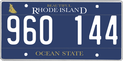RI license plate 960144