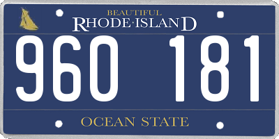 RI license plate 960181