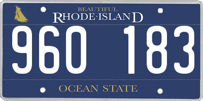 RI license plate 960183