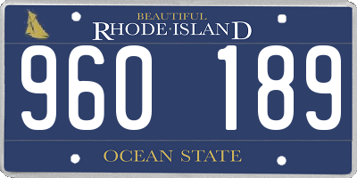 RI license plate 960189