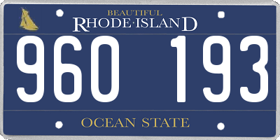 RI license plate 960193