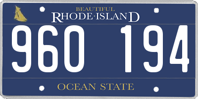 RI license plate 960194